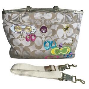 Coach F17590 Signature C Graffiti Multi-Functional Diaper Bag Beige